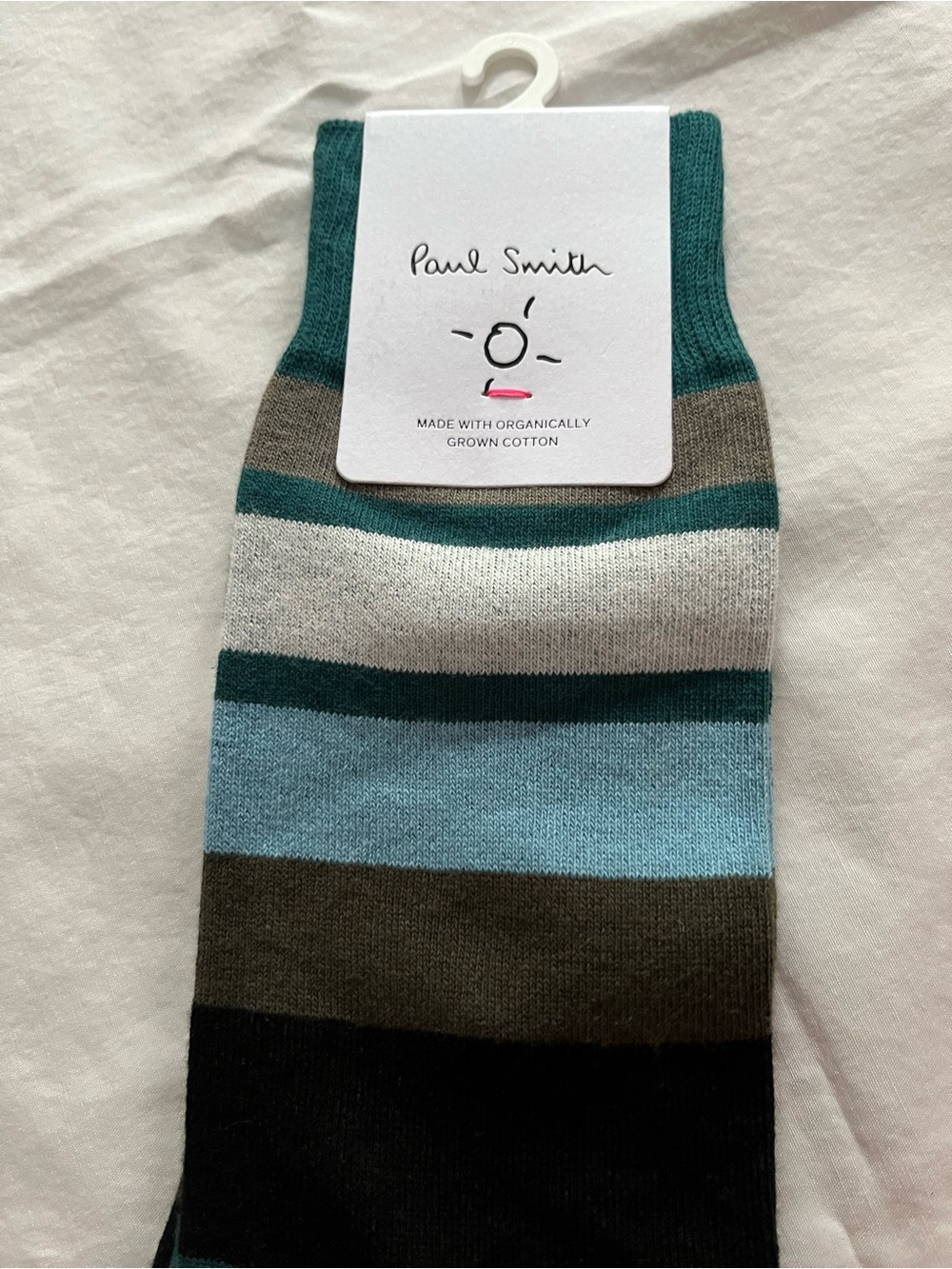 Paul Smith women’s Striped Cotton Socks - Teal, Light Blue, Gray & Black